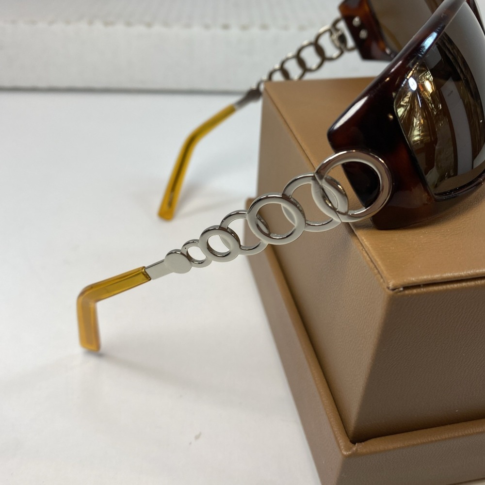 Personal optics Vintage Women's‎  Sunglasses Brown & Amber Silver Circles Frame - Picture 2 of 6
